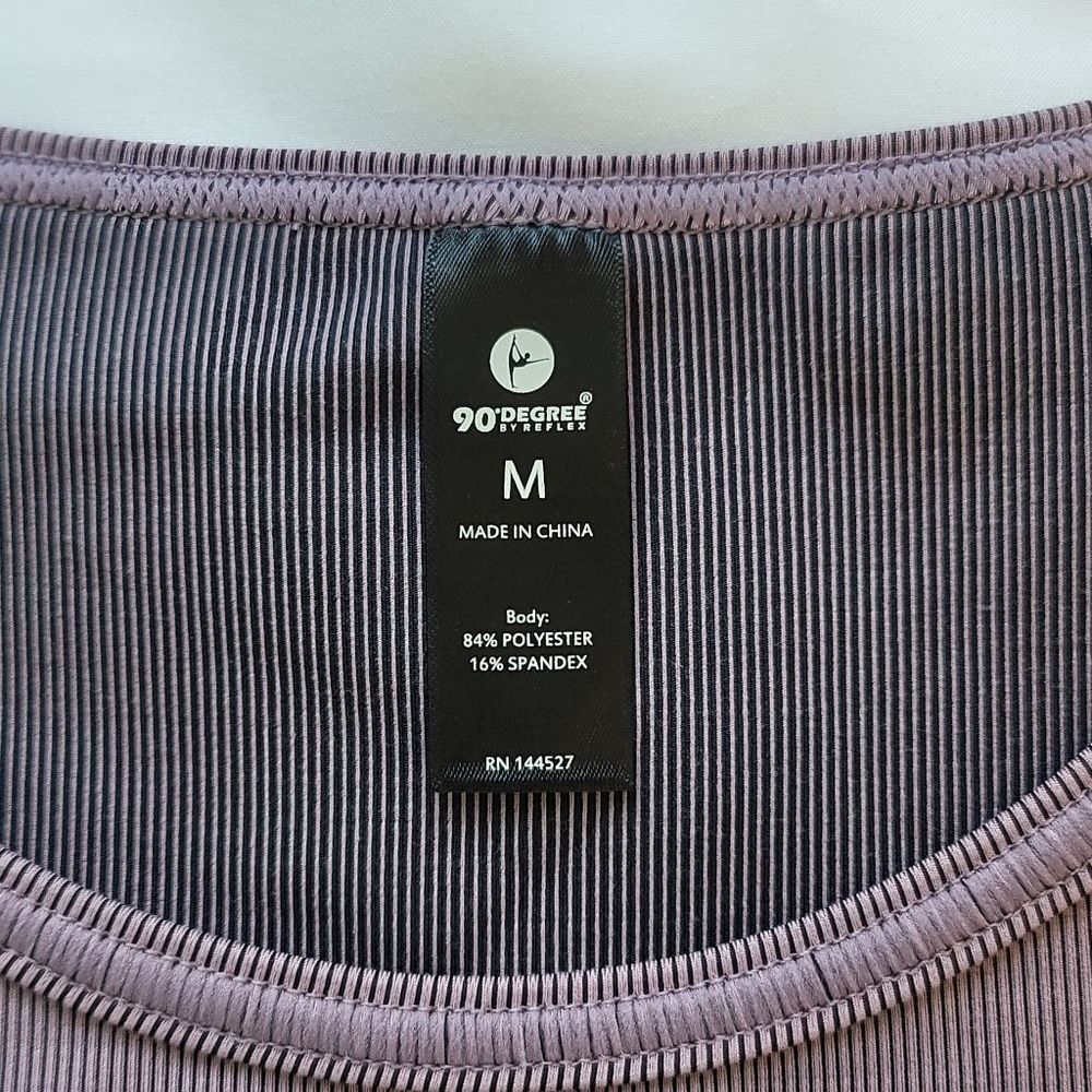 90Ā Degree By Reflex Mauve Ribbed Knit Tank Size M - Picture 3 of 8